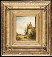 KS 1989 006
<br/>
Gezicht op een kasteel
<br/>
<em>Eversen, Adrianus (1818-1897)</em>